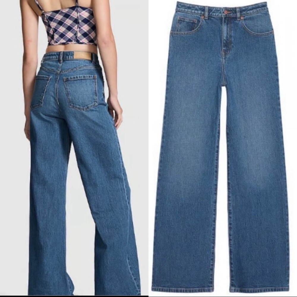 Victoria's Secret Denim by PINK High-Rise Wide Leg Jeans 💗